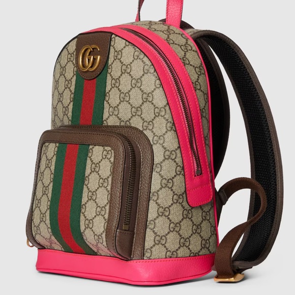 NEW Authentic Gucci Ophidia Small Backpack with Pink Trim - Picture 8 of 8